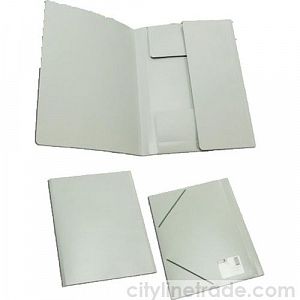 Папка-конверт на резинке BASIC 0,5мм серая